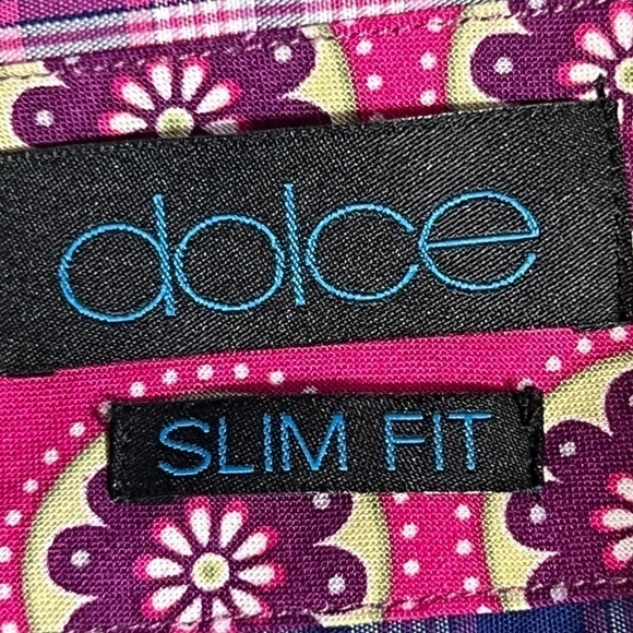 Dolce Men’s Slim Fit Button Down Contrast Cuffs Plaid Shirt Sz. L - Picture 10 of 12